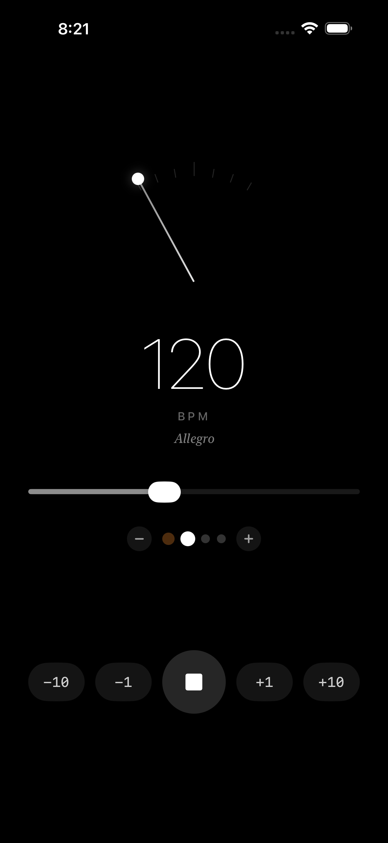 Metronome app screenshot